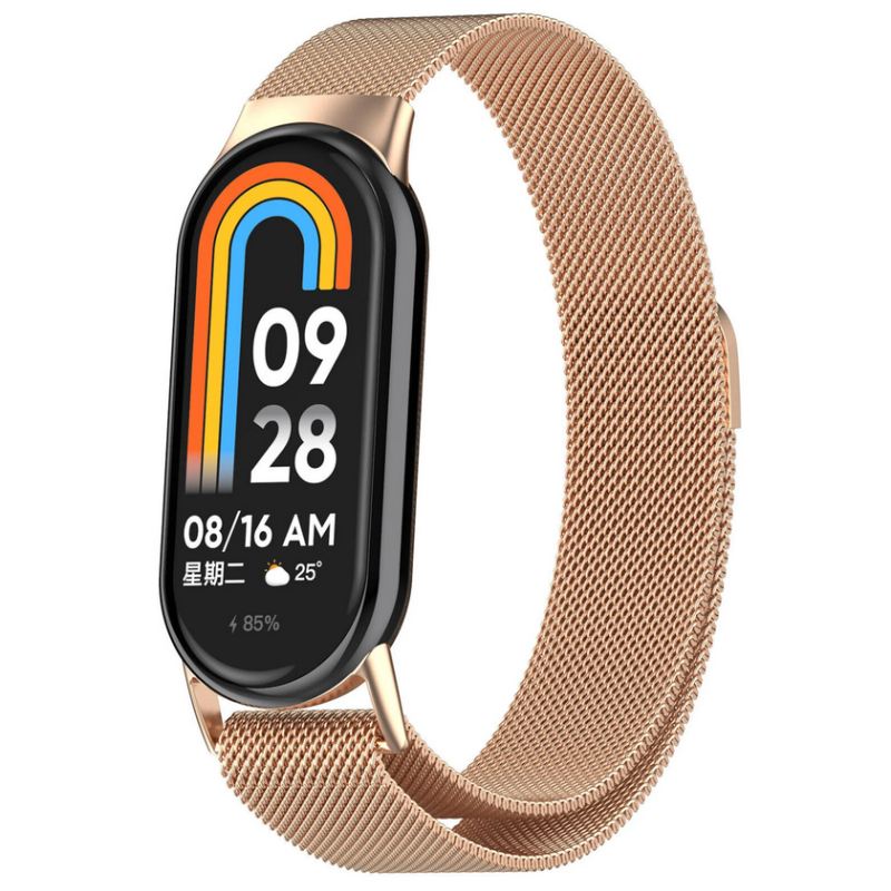 Xiaomi Smart Band 8 / 9 метална верижка розово злато