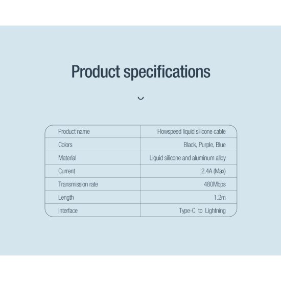 Nillkin Flowspeed Type - C към Lightning кабел от течен силикон , 27W черен